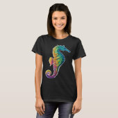 Colorful seahorse Underwater Diving Aquarists T-Shirt (Vorne ganz)