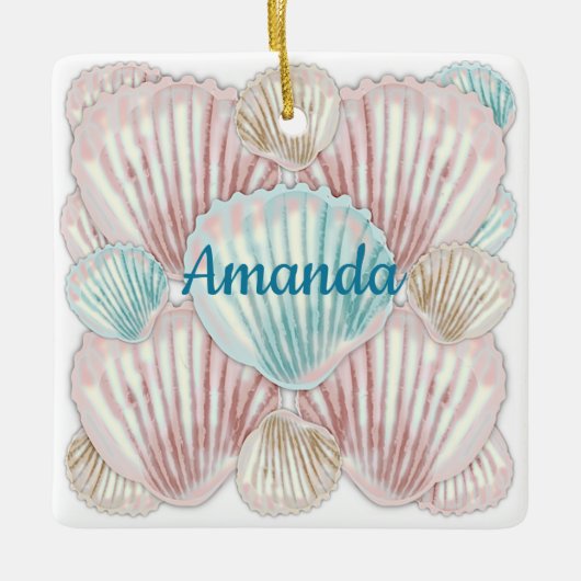 Colorful Seashell Cluster Keramikornament (Vorderseite)