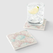 Colorful Seashell Cluster Steinuntersetzer (Seitenansicht)