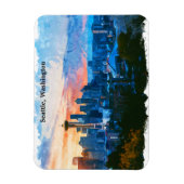 Colorful Seattle Washington Skyline Magnet (Vertikal)