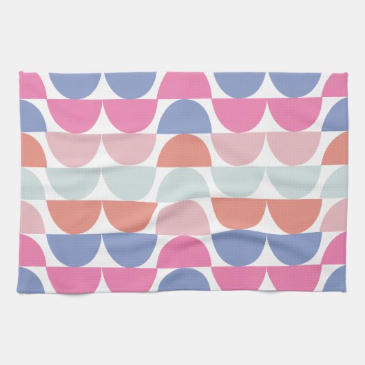 Colorful Semi Circle Abstract Geometric Pattern Geschirrtuch (Horizontal)