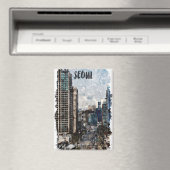 Colorful Seoul South Korea City Travel Magnet (In Situ (Geschirrspüler))