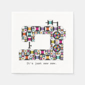 Colorful Sewing Machine Quilt Pattern Serviette (Vorderseite)