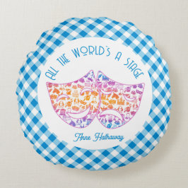 Colorful Shakespeare Icons Personalized Pillow Rundes Kissen