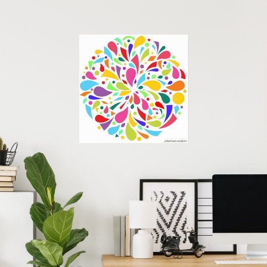 Colorful Shape Burst Poster (Heimbüro)