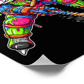 Colorful Shark Hockey Ice Cream Drip Player  Poster (Ecke)