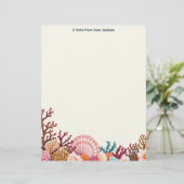 Colorful Shell Border Stationery Paper Briefbogen (Stehend Vorderseite)