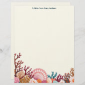 Colorful Shell Border Stationery Paper Briefbogen (Vorne/Hinten)