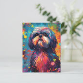 Colorful Shih Tzu Postkarte (Stehend Vorderseite)