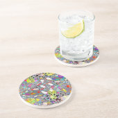 Colorful Shiny Stones Terrazzo Coaster Getränkeuntersetzer (Seite)