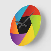 Colorful Shutter aperture background Runde Wanduhr (Winkel)