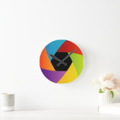 Colorful Shutter aperture background Runde Wanduhr (Zuhause)