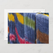 Colorful silk threads, Mandalay, Myanmar Postkarte (Vorne/Hinten)