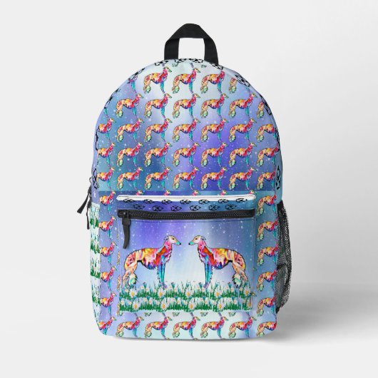 Colorful Silken Windhound Bedruckter Rucksack (Vorderseite)