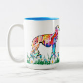 Colorful Silken Windhound Zweifarbige Tasse (Links)