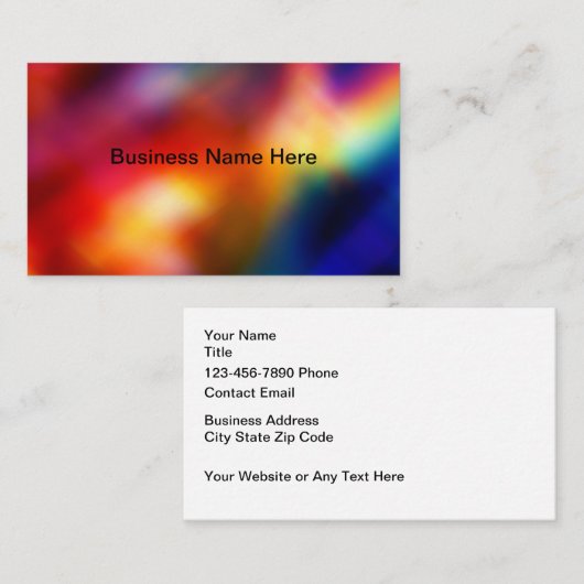 Colorful Simple Business Cards Design Template Visitenkarte (Vorne/Hinten)
