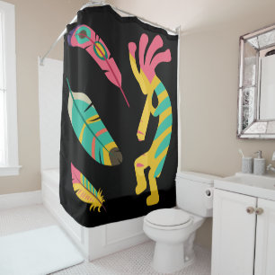 Colorful Simple Kokopelli Duschvorhang