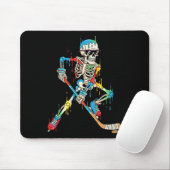 Colorful Skeleton Hockey Ice Cream Drip Player Mousepad (Mit Mouse)