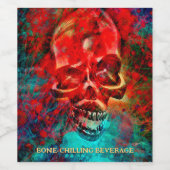 Colorful skull. Bone-Chilling Beverage  Weinetikett (Einzelnes Label)