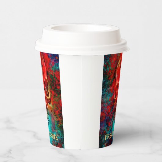 Colorful skull. Freaky Drink Pappbecher (Rechts)