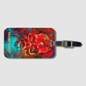 Colorful skull. Hands Off! Gepäckanhänger (Vorderseite (Horizontal))