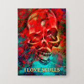 Colorful skull. I Love Skulls Button (Vorderseite)