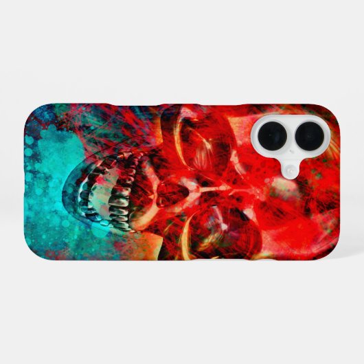 Colorful skull iPhone 16 hülle (Rückseite (Horizontal))