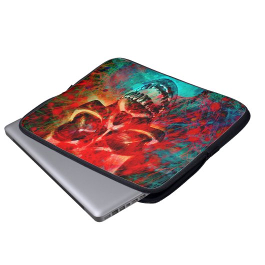 Colorful skull laptopschutzhülle (Vorne Knopf)