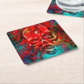 Colorful skull rechteckiger pappuntersetzer (angewinkelt)