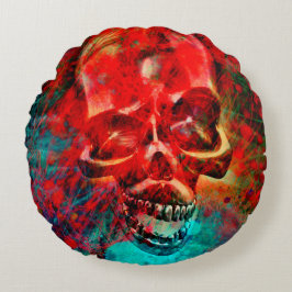 Colorful skull rundes kissen