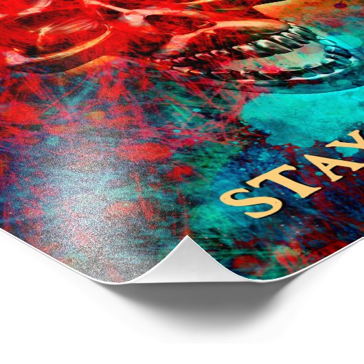 Colorful skull. Stay Spooky Fotodruck (Ecke)