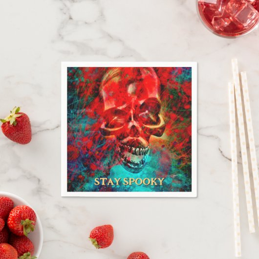 Colorful skull. Stay Spooky Serviette (Beispiel)