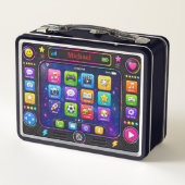 Colorful Smartphone App Screen Tech Interface Metall Brotdose (Rückseite)