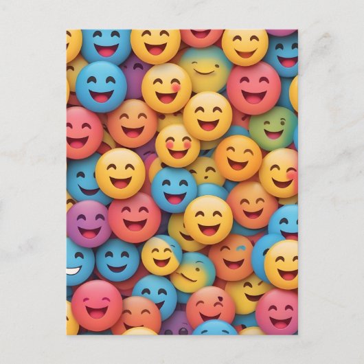 Colorful Smile Emoji Postkarte (Vorderseite)