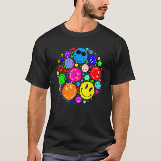 Colorful Smile Face Happy Dot Day Polka Dot Men Wo T-Shirt