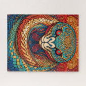 Colorful Snake in Intricate Swirls and Patterns Puzzle (Horizontal)