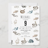 Colorful Snakes Reptile Animal Birthday Party Invi Einladung (Vorderseite)