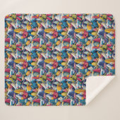 Colorful Snow Skiers Collage Sherpadecke (Vorderseite (Horizontal))