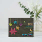 Colorful snowflakes-Holiday postcard Feiertagspostkarte (Stehend Vorderseite)