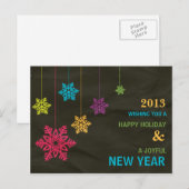 Colorful snowflakes-Holiday postcard Feiertagspostkarte (Vorne/Hinten)