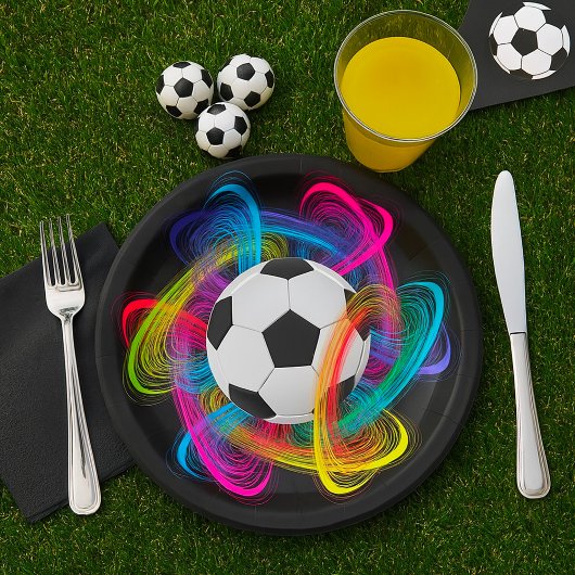 Colorful Soccer Ball Paper Plates Pappteller