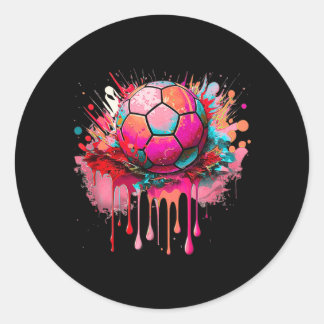 Colorful Soccer Ball Shirt Graphic Sports Art Runder Aufkleber
