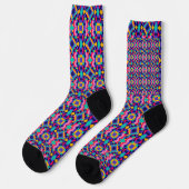 Colorful socks featuring an intricate geometric  socken (Linkes Detail)
