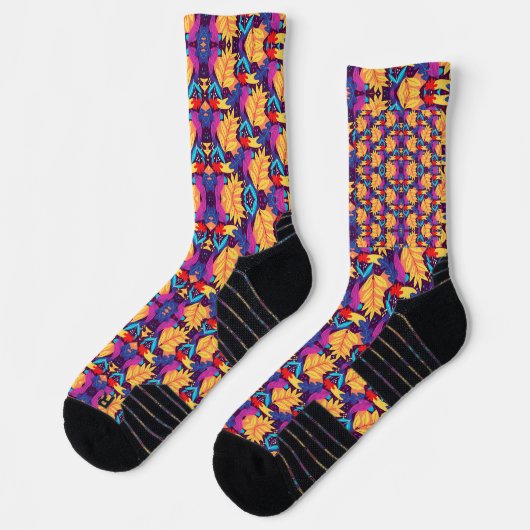 Colorful socks with vibrant abstract patterns socken (Links)