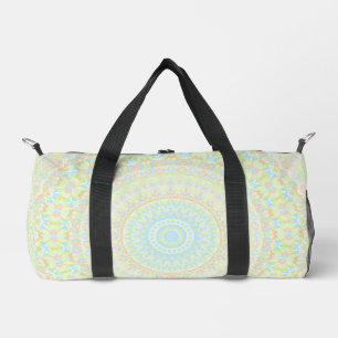Colorful Soft Pastel Boho Trippy Hippie Mandala Duffle Bag