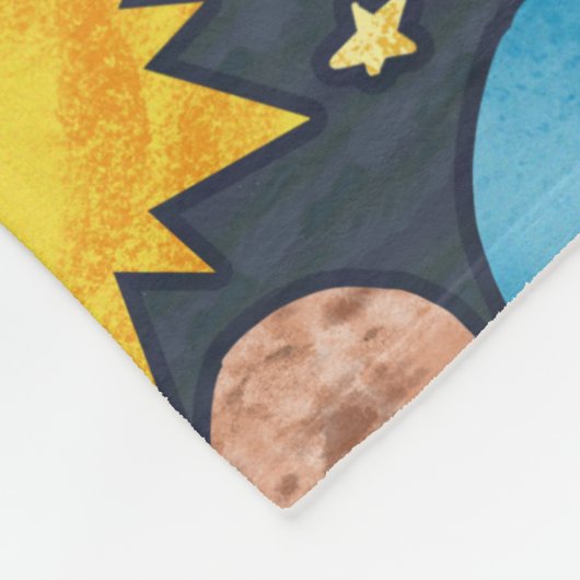 Colorful Solar System Fleecedecke (Ecke)