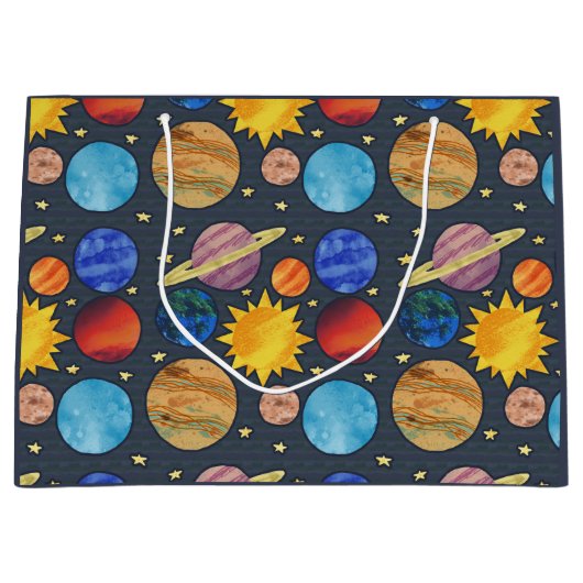 Colorful Solar System Große Geschenktüte (Vorderseite)