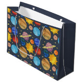 Colorful Solar System Große Geschenktüte (Vorderseite Schrägansicht)