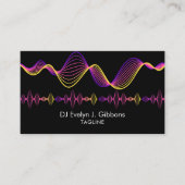 Colorful Sound Waves Dj Singer Songwriter Black Visitenkarte (Vorderseite)