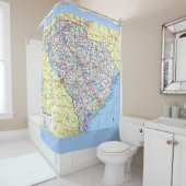 Colorful South Carolina Map Shower Curtain Duschvorhang (Beispiel)